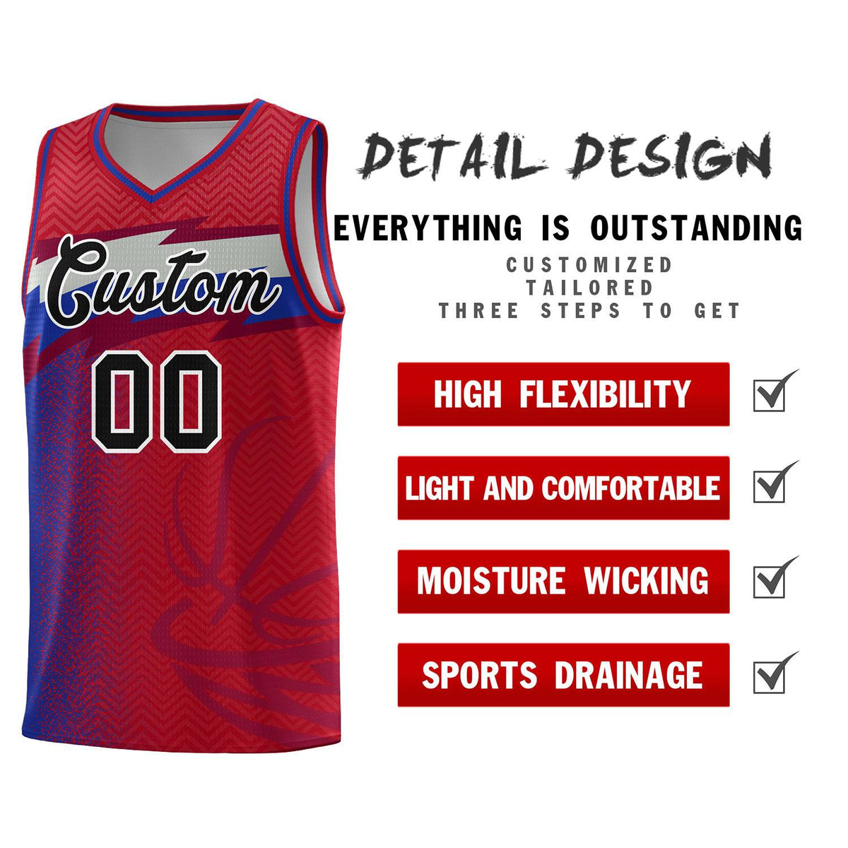 Custom Red Dot Scatter Graffiti Pattern Sports Uniform Basketball Jersey|KXKSHOP