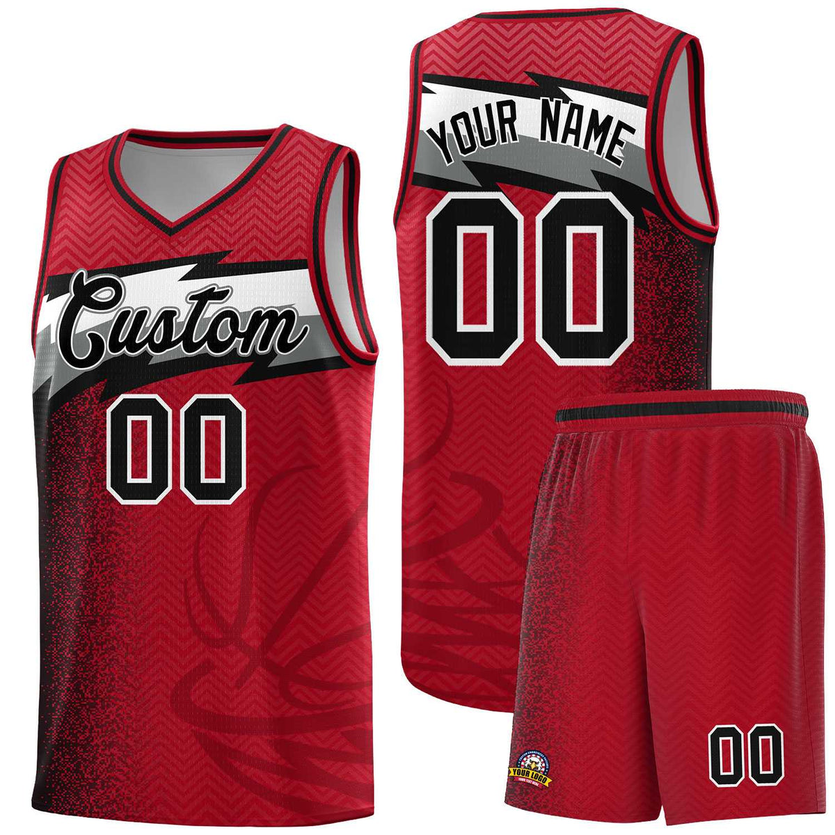Custom Red Dot Scatter Graffiti Pattern Sports Uniform Basketball Jersey|KXKSHOP