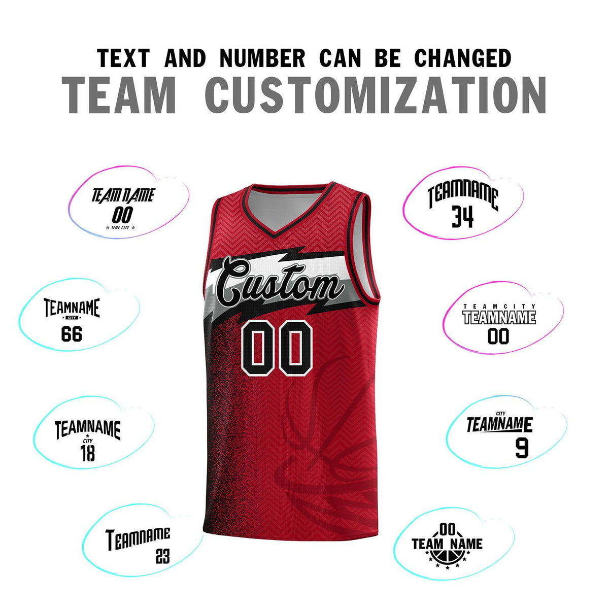 Custom Red Dot Scatter Graffiti Pattern Sports Uniform Basketball Jersey|KXKSHOP