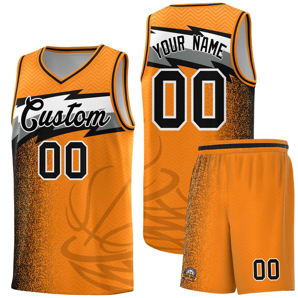 Custom Broncos Orange Dot Scatter Graffiti Pattern Sports Uniform Basketball Jersey|KXKSHOP