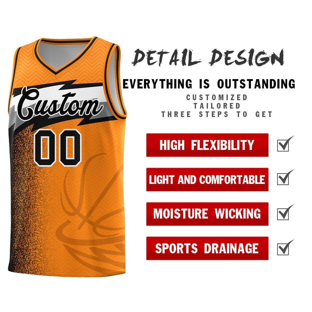 Custom Broncos Orange Dot Scatter Graffiti Pattern Sports Uniform Basketball Jersey|KXKSHOP