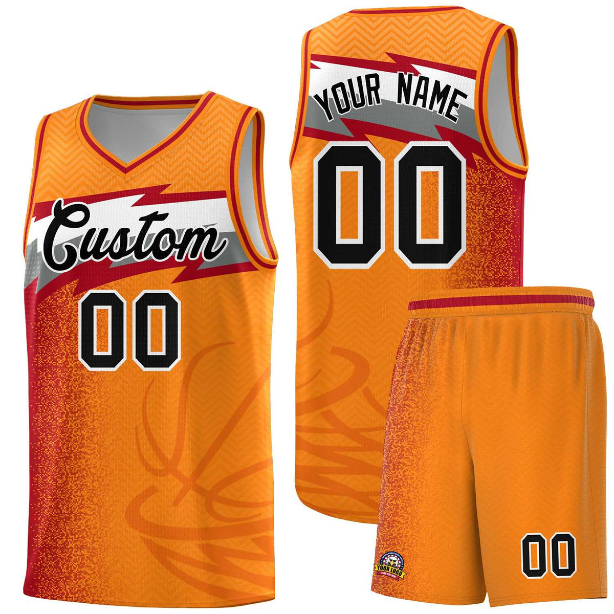 Custom Broncos Orange Dot Scatter Graffiti Pattern Sports Uniform Basketball Jersey|KXKSHOP