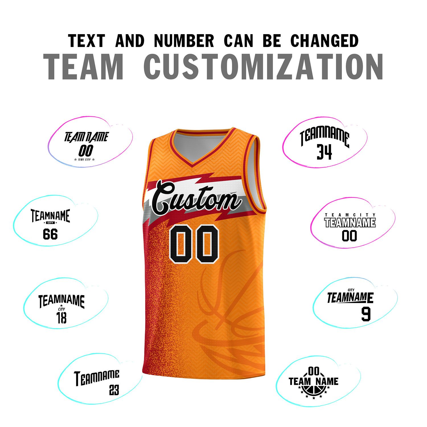 Custom Broncos Orange Dot Scatter Graffiti Pattern Sports Uniform Basketball Jersey|KXKSHOP