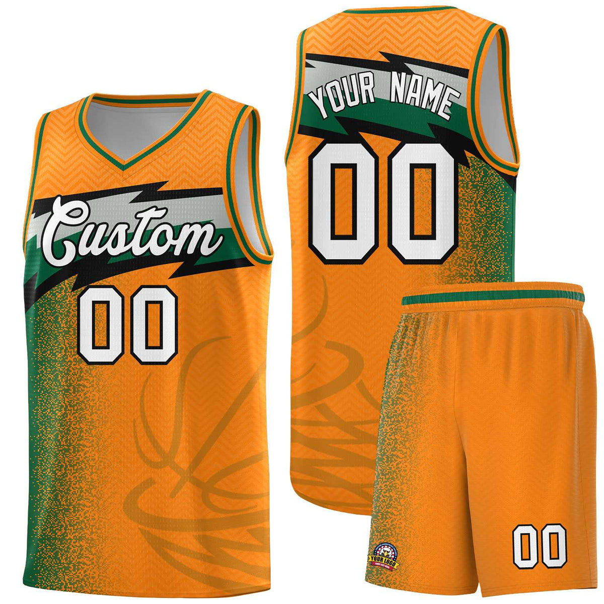 Custom Broncos Orange Dot Scatter Graffiti Pattern Sports Uniform Basketball Jersey|KXKSHOP