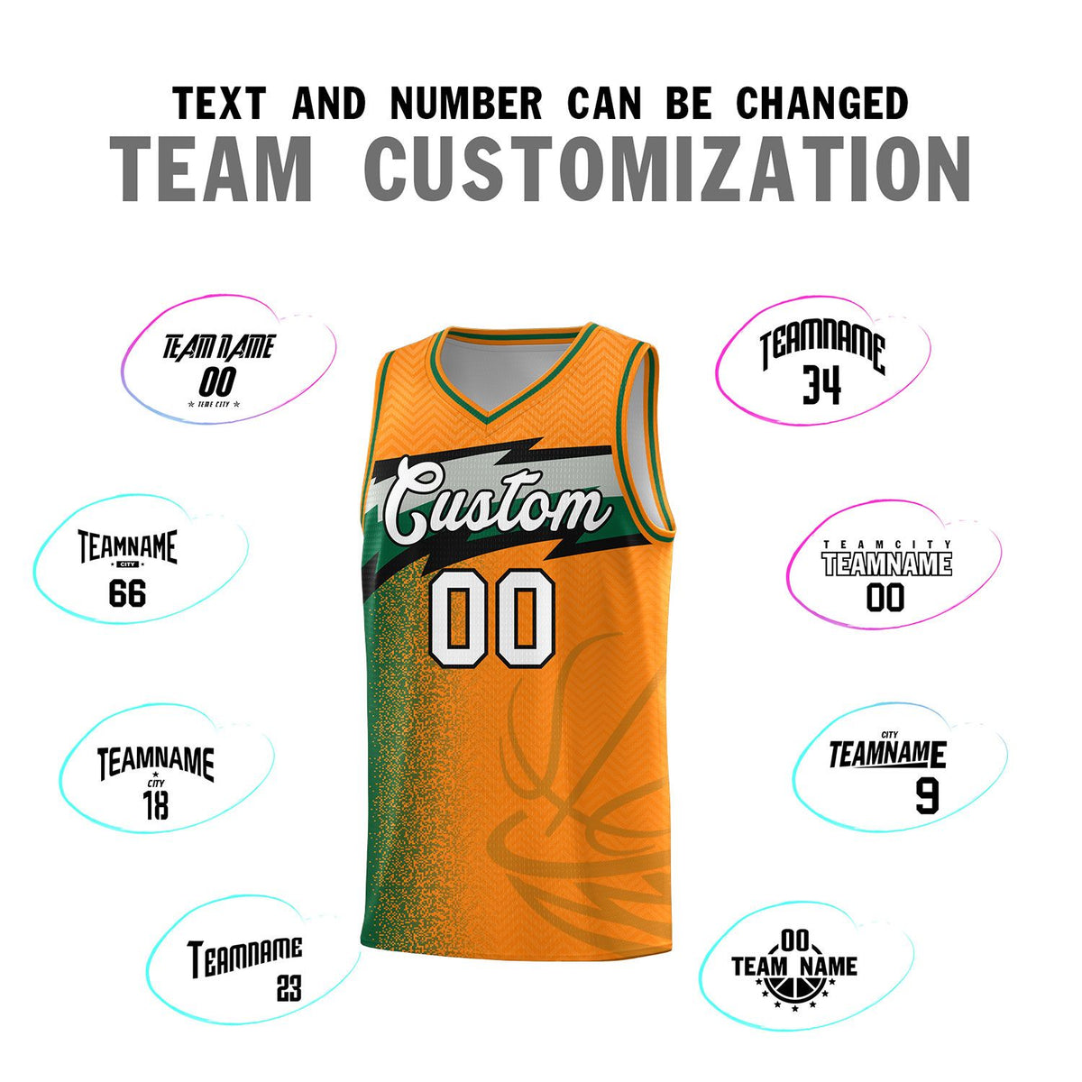 Custom Broncos Orange Dot Scatter Graffiti Pattern Sports Uniform Basketball Jersey|KXKSHOP