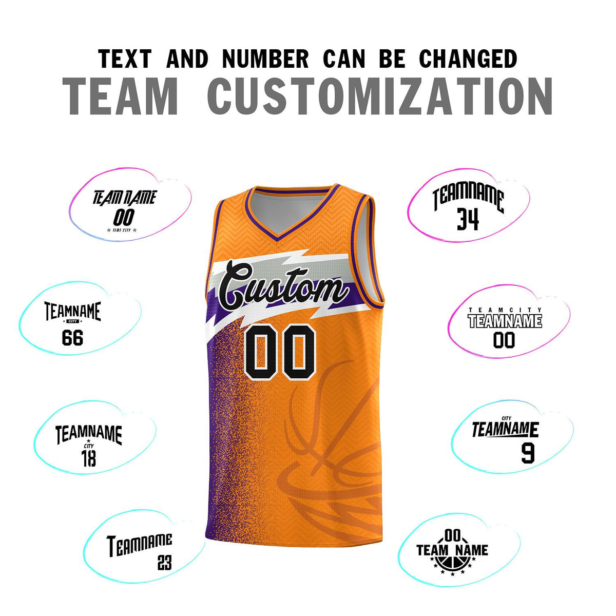 Custom Broncos Orange Dot Scatter Graffiti Pattern Sports Uniform Basketball Jersey|KXKSHOP