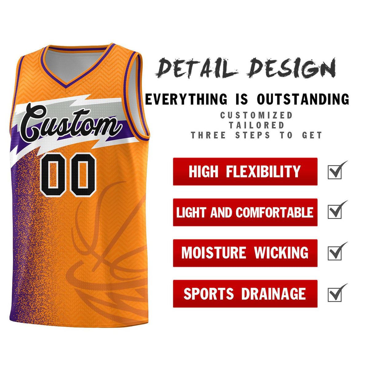Custom Broncos Orange Dot Scatter Graffiti Pattern Sports Uniform Basketball Jersey|KXKSHOP