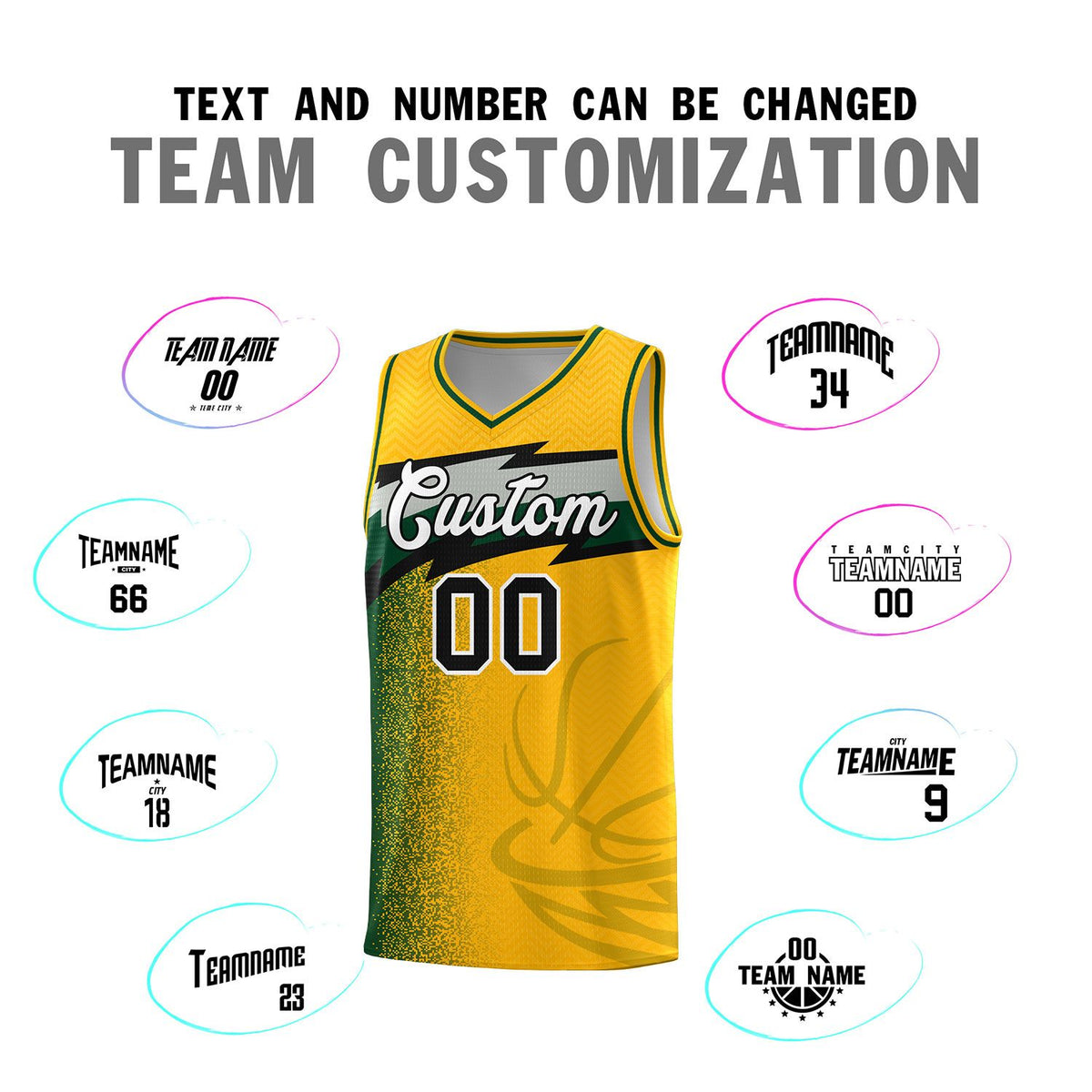 Custom Gold Dot Scatter Graffiti Pattern Sports Uniform Basketball Jersey|KXKSHOP
