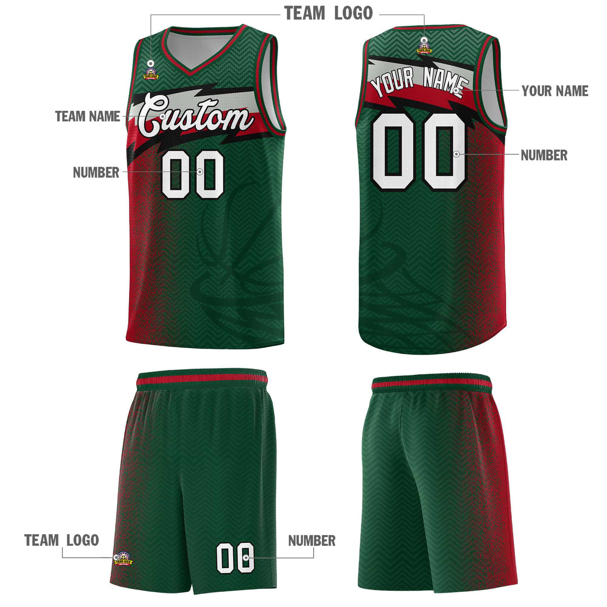 Custom Kelly Green Dot Scatter Graffiti Pattern Sports Uniform Basketball Jersey|KXKSHOP