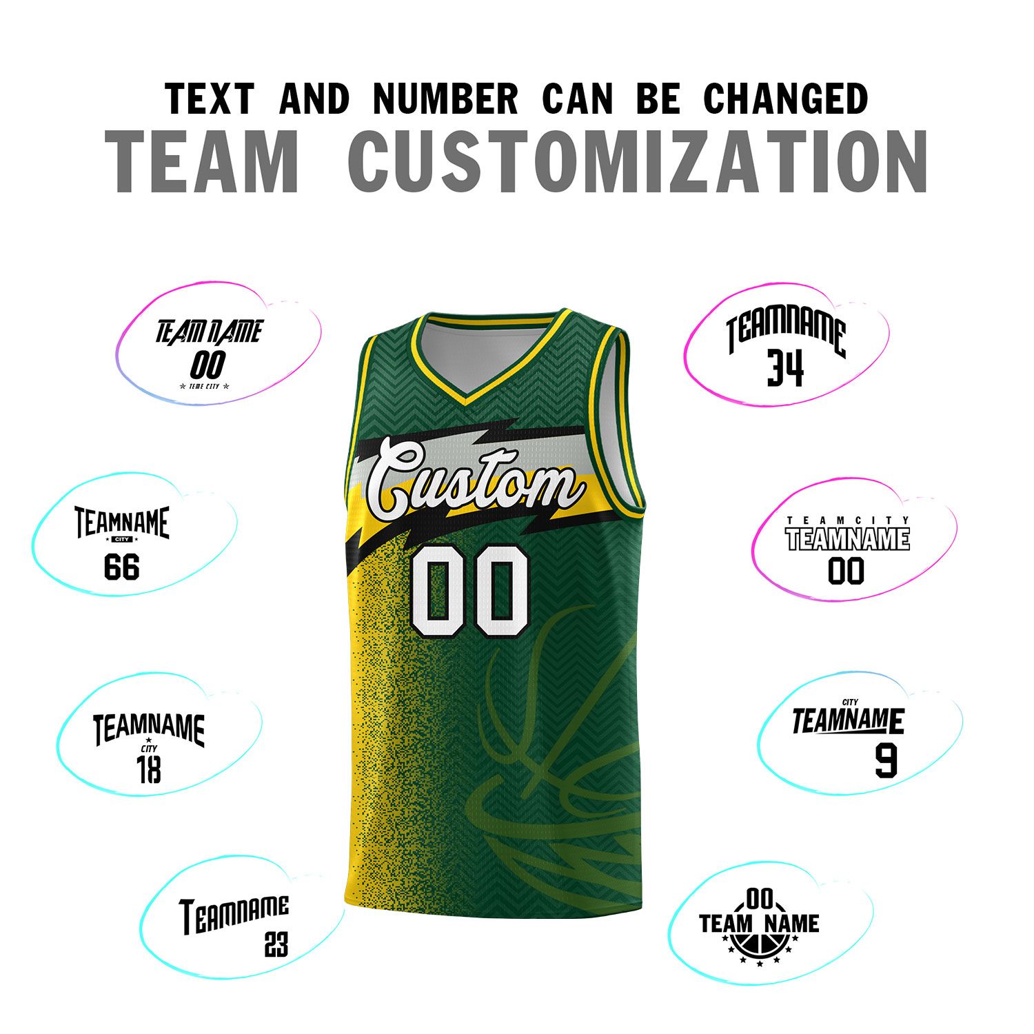 Custom Kelly Green Dot Scatter Graffiti Pattern Sports Uniform Basketball Jersey|KXKSHOP