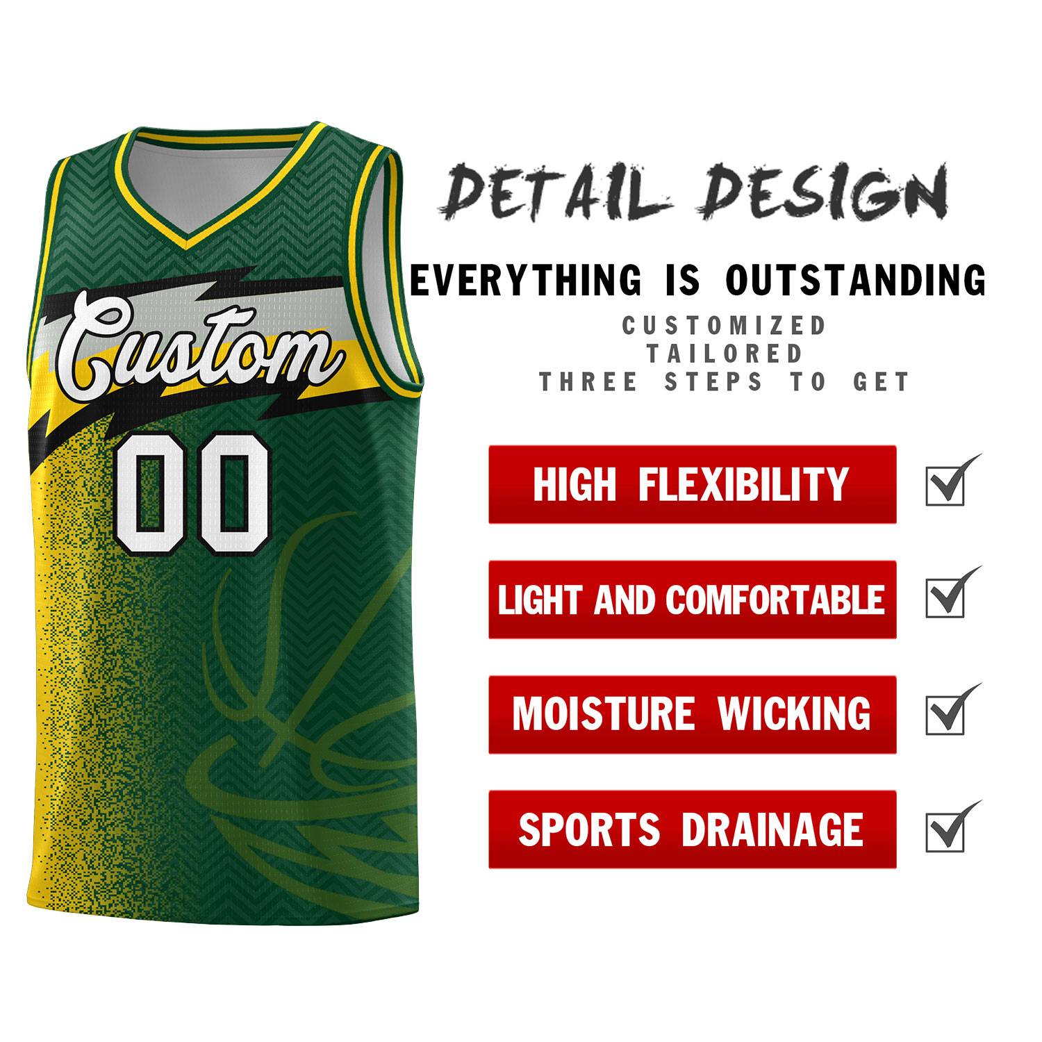 Custom Kelly Green Dot Scatter Graffiti Pattern Sports Uniform Basketball Jersey|KXKSHOP