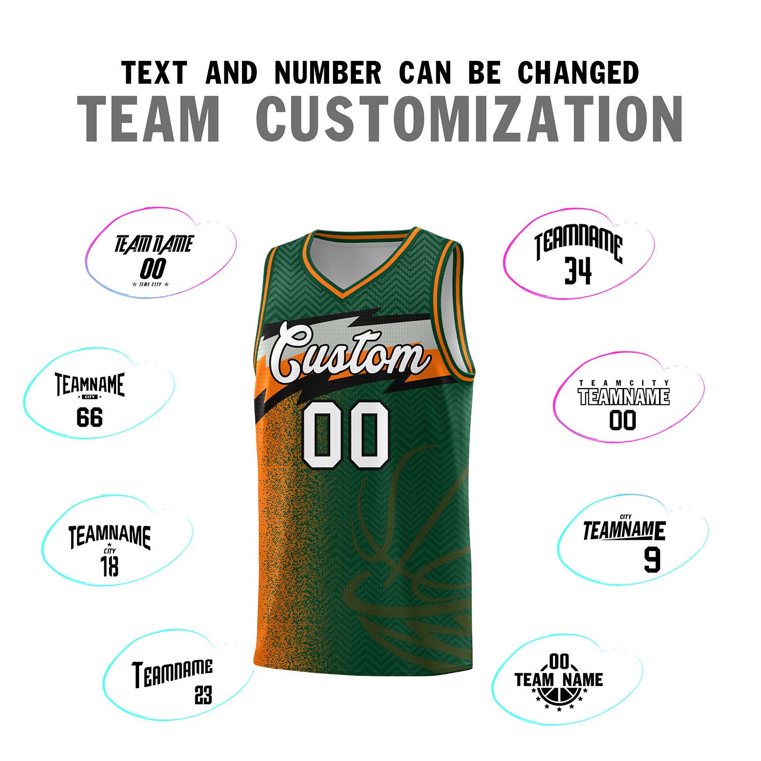 Custom Kelly Green Dot Scatter Graffiti Pattern Sports Uniform Basketball Jersey|KXKSHOP