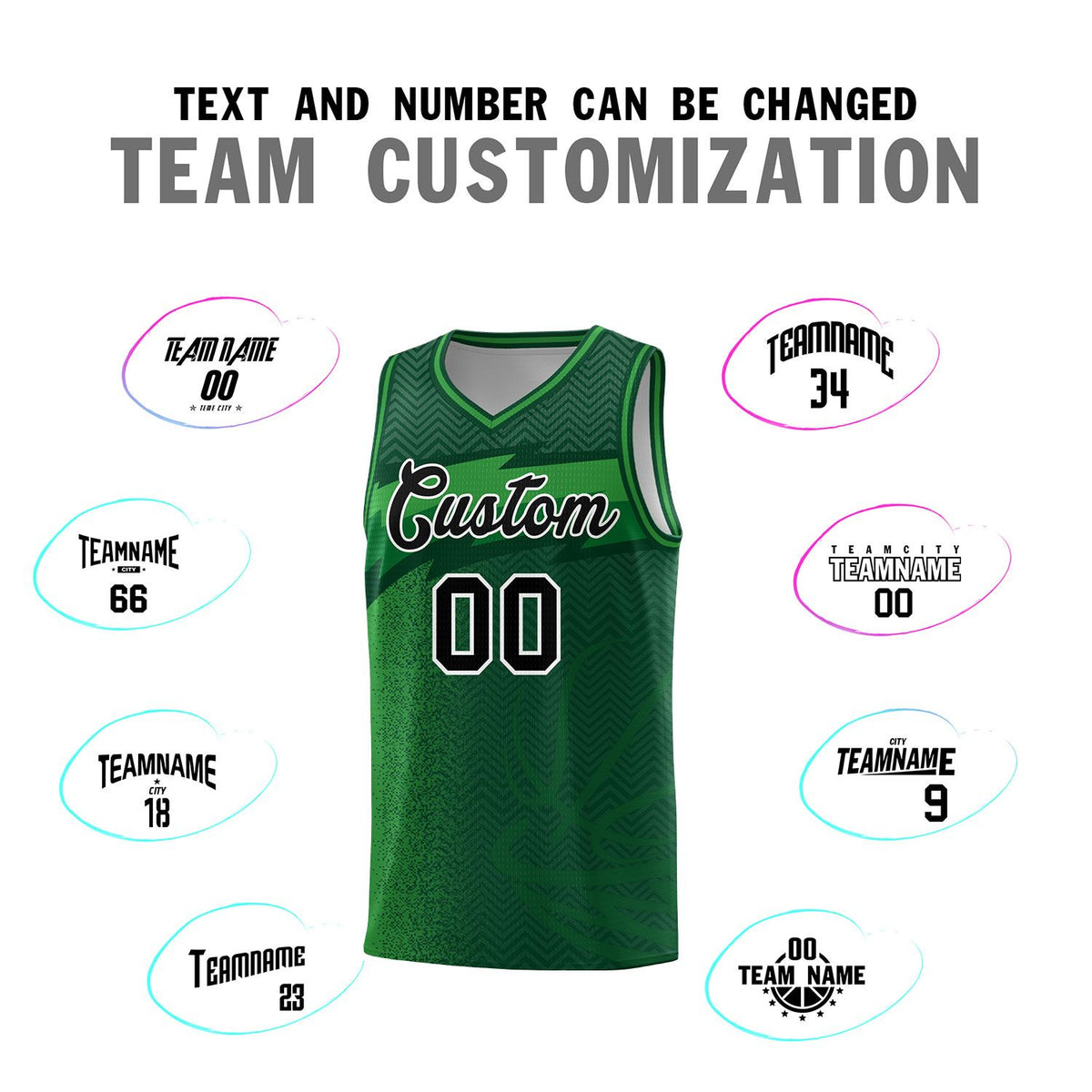 Custom Kelly Green Dot Scatter Graffiti Pattern Sports Uniform Basketball Jersey|KXKSHOP