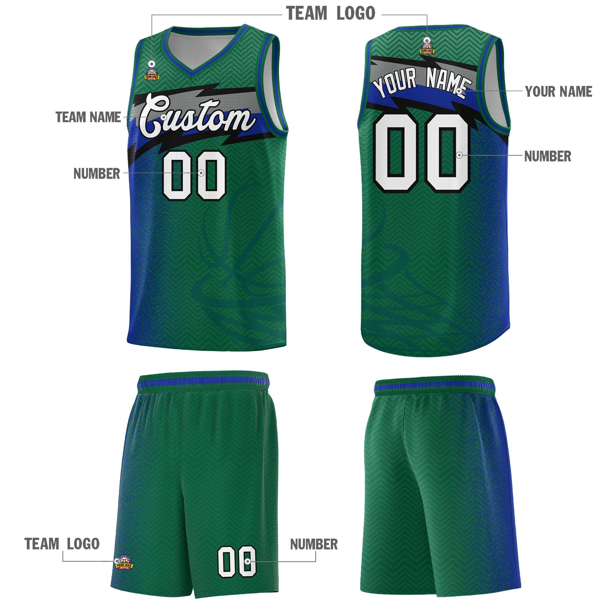 Custom Kelly Green Dot Scatter Graffiti Pattern Sports Uniform Basketball Jersey|KXKSHOP