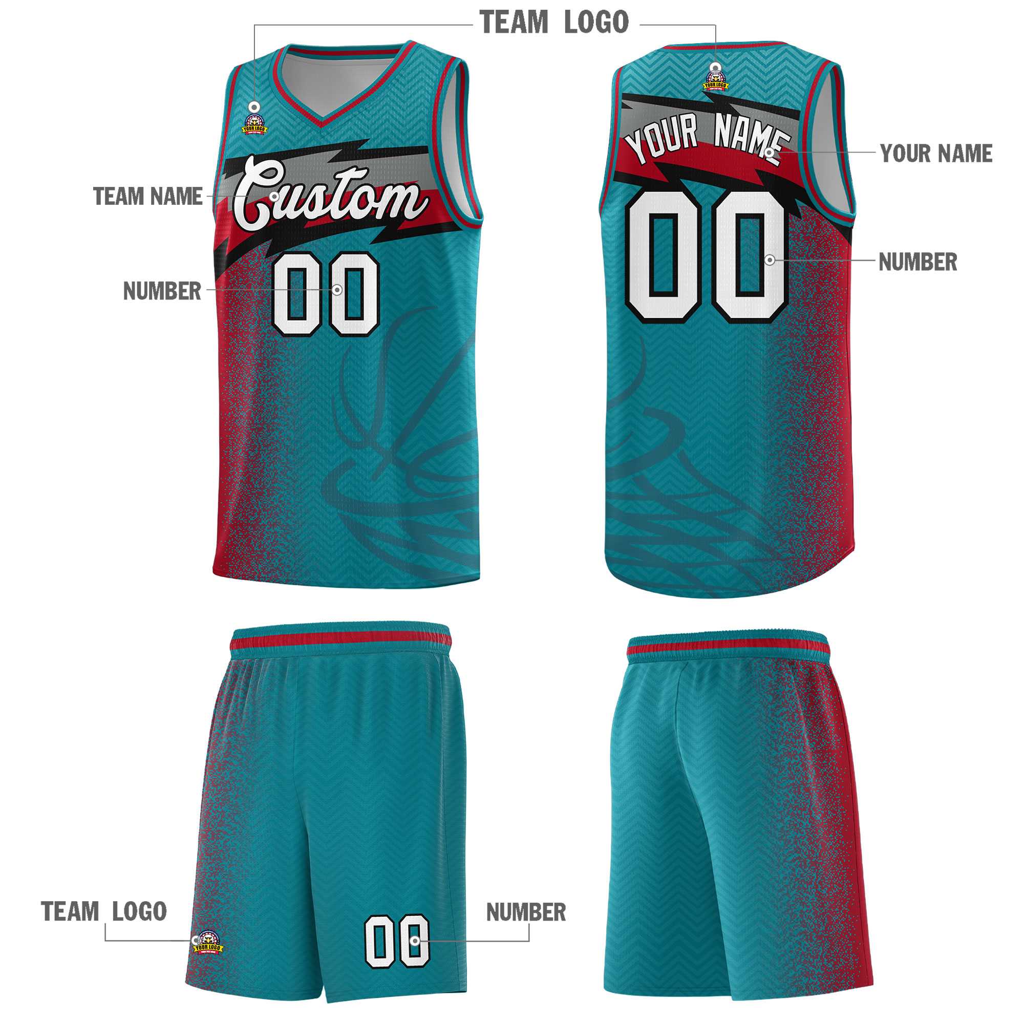 Custom Aqua Dot Scatter Graffiti Pattern Sports Uniform Basketball Jersey|KXKSHOP
