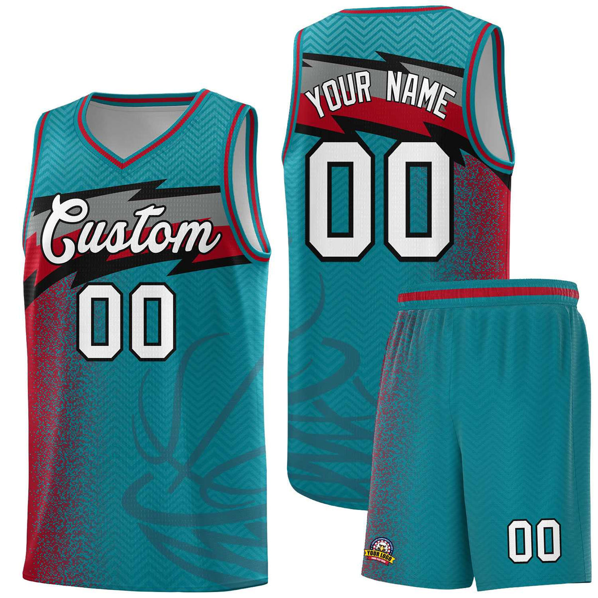 Custom Aqua Dot Scatter Graffiti Pattern Sports Uniform Basketball Jersey|KXKSHOP