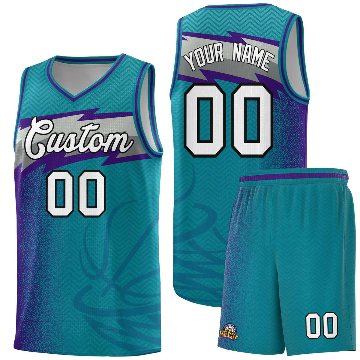 Custom Aqua Dot Scatter Graffiti Pattern Sports Uniform Basketball Jersey|KXKSHOP