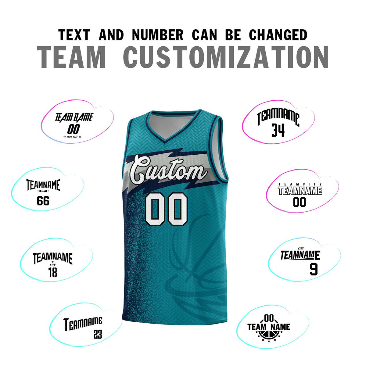 Custom Aqua Dot Scatter Graffiti Pattern Sports Uniform Basketball Jersey|KXKSHOP