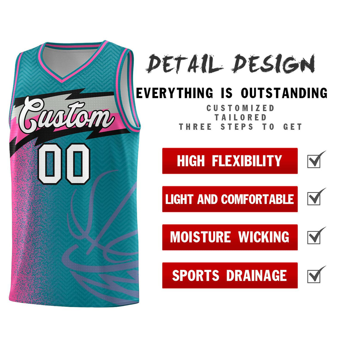 Custom Aqua Dot Scatter Graffiti Pattern Sports Uniform Basketball Jersey|KXKSHOP