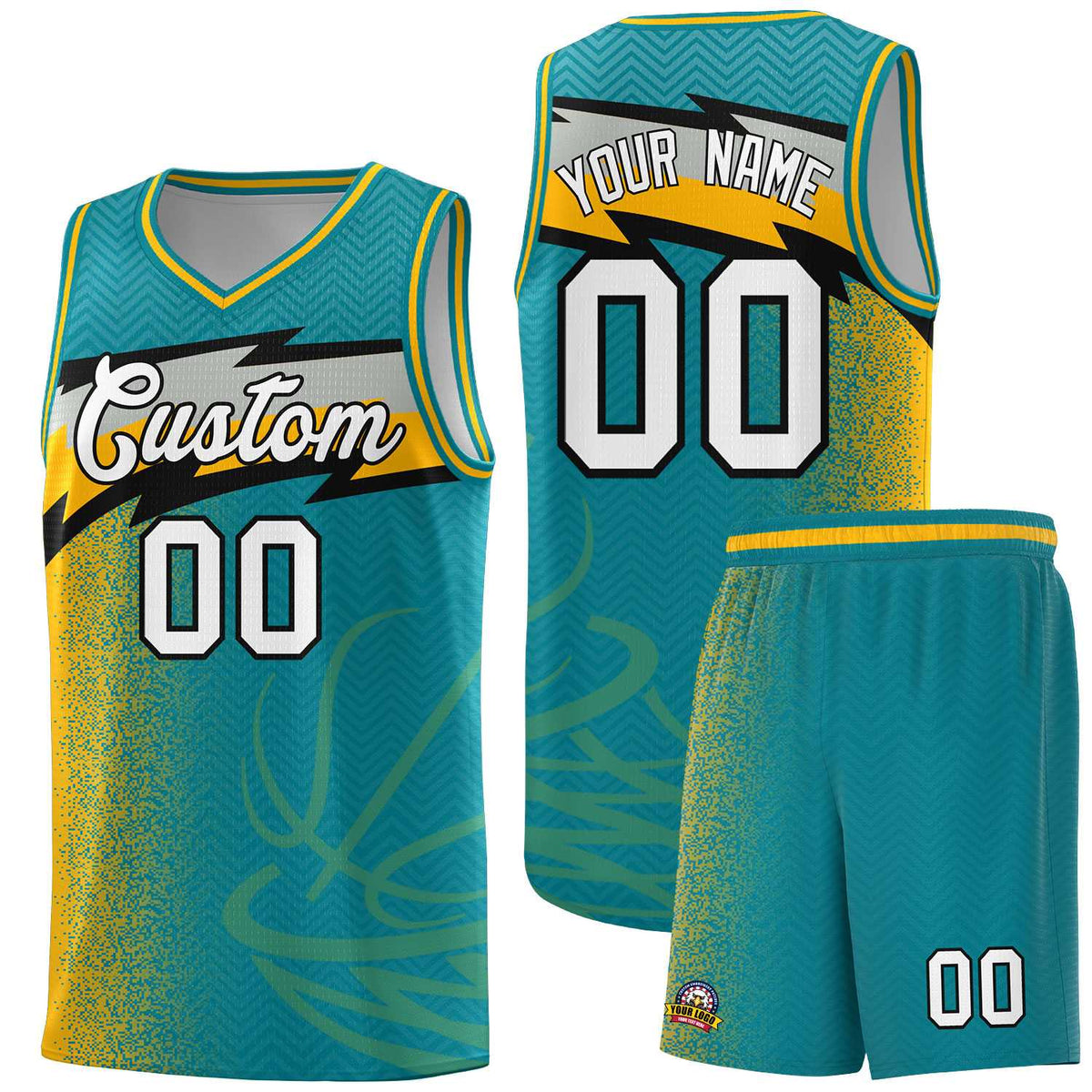 Custom Aqua Dot Scatter Graffiti Pattern Sports Uniform Basketball Jersey|KXKSHOP