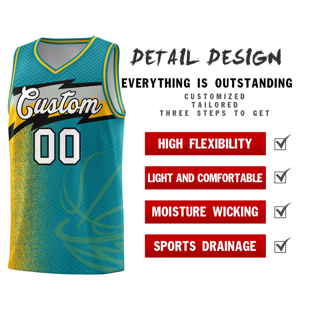 Custom Aqua Dot Scatter Graffiti Pattern Sports Uniform Basketball Jersey|KXKSHOP