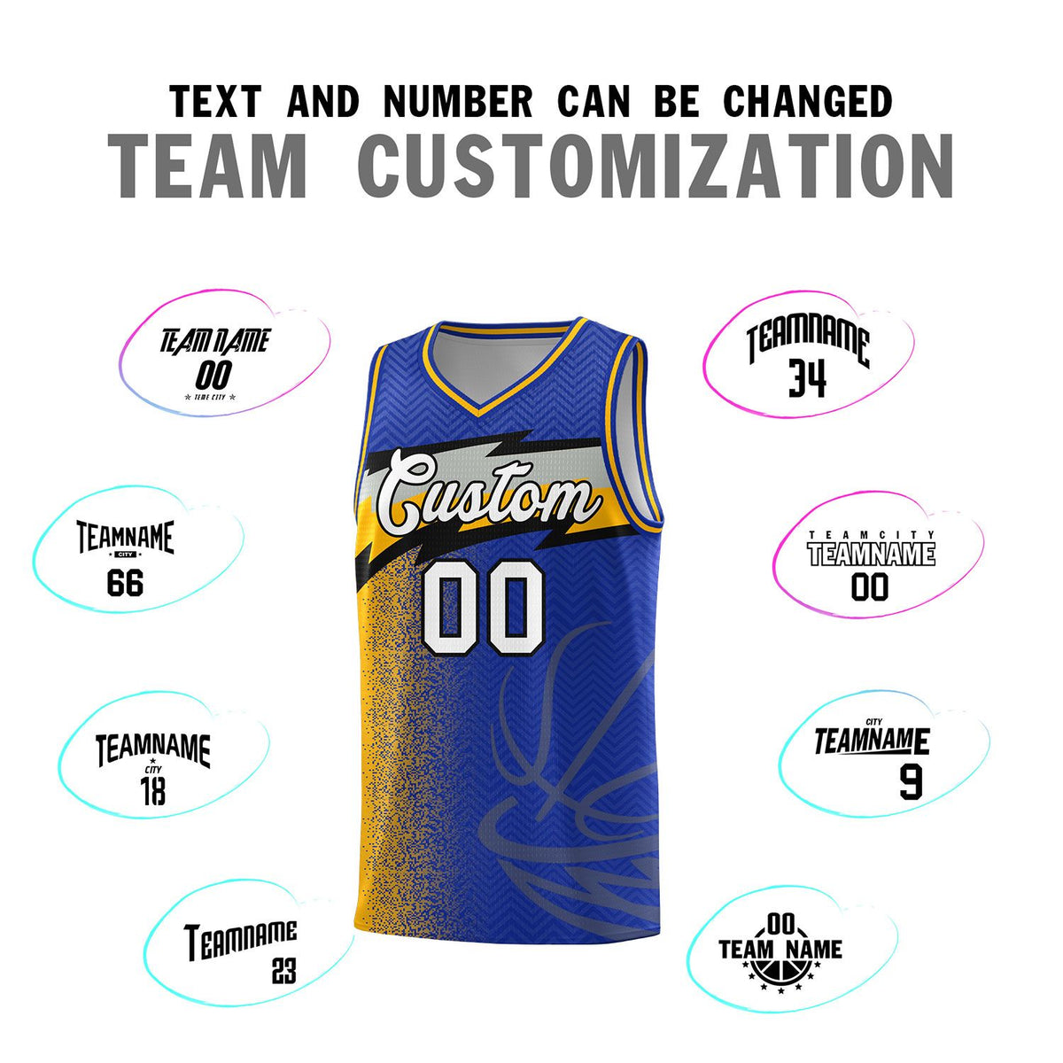 Custom Royal Dot Scatter Graffiti Pattern Sports Uniform Basketball Jersey|KXKSHOP