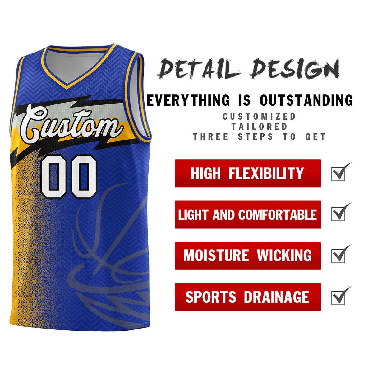 Custom Royal Dot Scatter Graffiti Pattern Sports Uniform Basketball Jersey|KXKSHOP