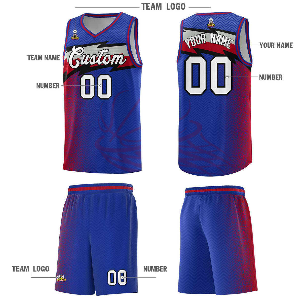 Custom Royal Dot Scatter Graffiti Pattern Sports Uniform Basketball Jersey|KXKSHOP