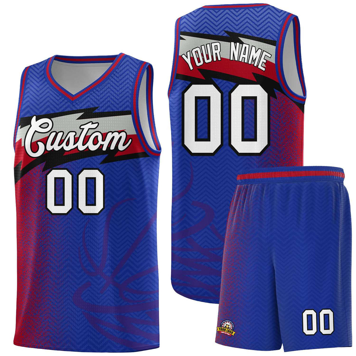 Custom Royal Dot Scatter Graffiti Pattern Sports Uniform Basketball Jersey|KXKSHOP