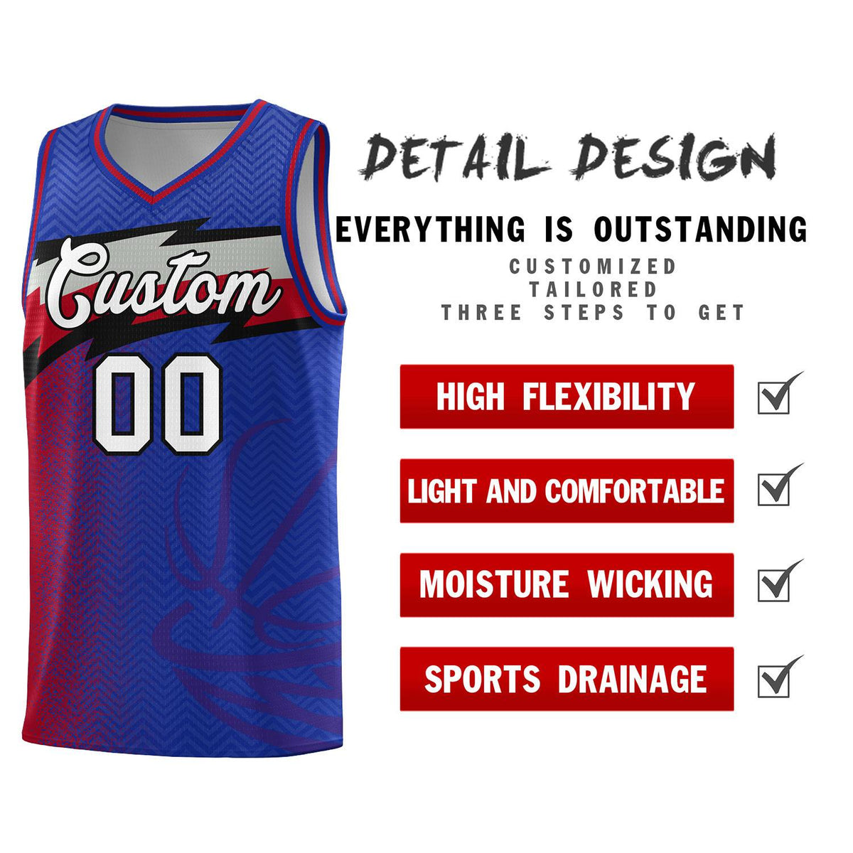 Custom Royal Dot Scatter Graffiti Pattern Sports Uniform Basketball Jersey|KXKSHOP