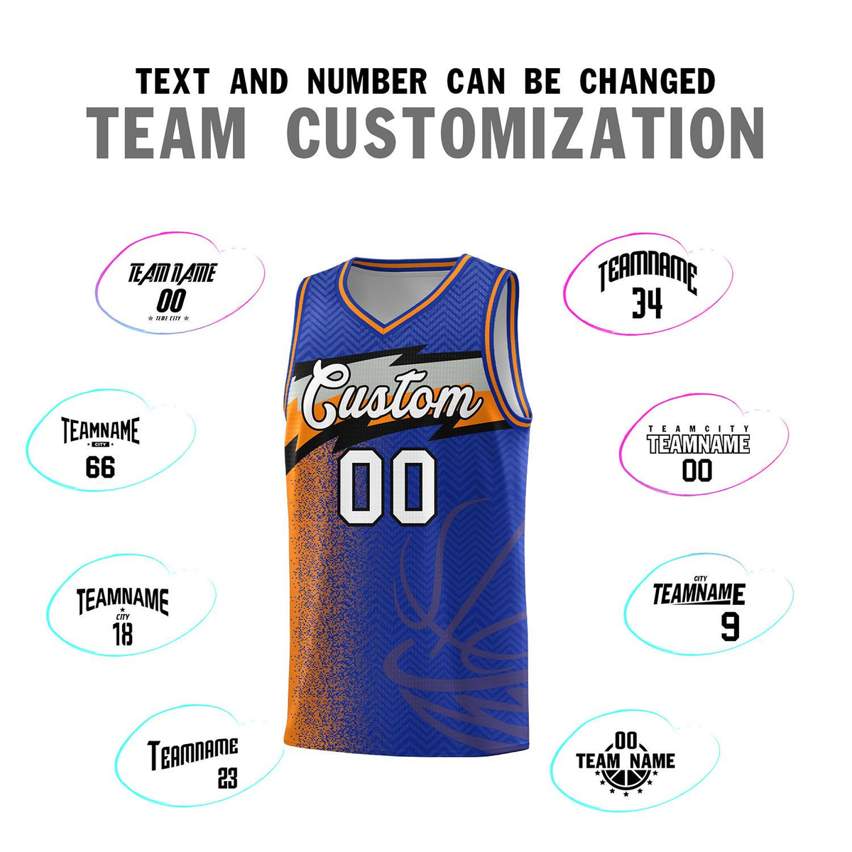 Custom Royal Dot Scatter Graffiti Pattern Sports Uniform Basketball Jersey|KXKSHOP