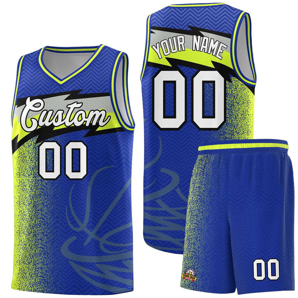 Custom Royal Dot Scatter Graffiti Pattern Sports Uniform Basketball Jersey|KXKSHOP