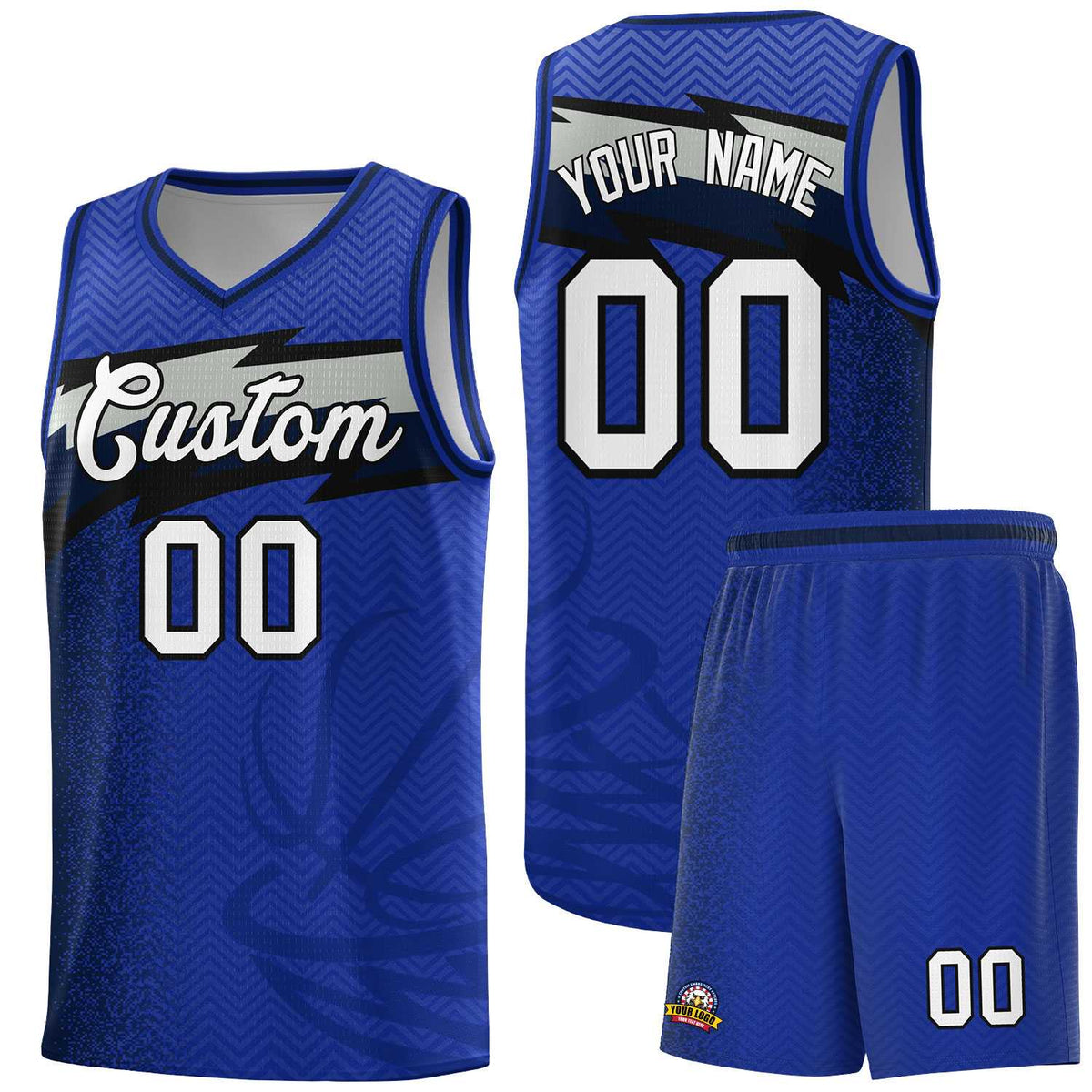 Custom Royal Dot Scatter Graffiti Pattern Sports Uniform Basketball Jersey|KXKSHOP