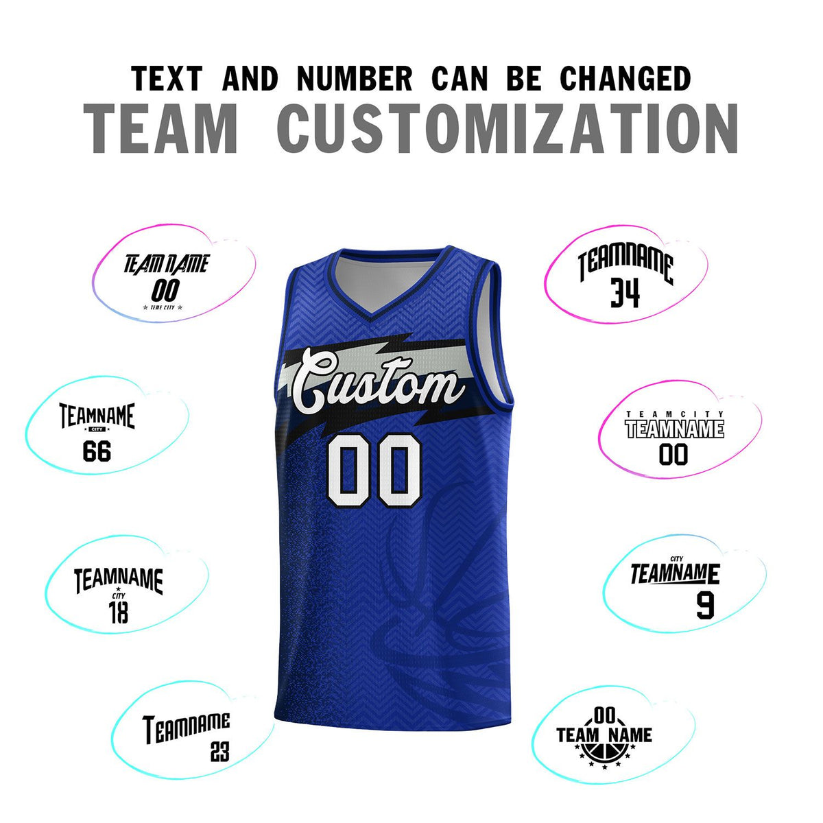 Custom Royal Dot Scatter Graffiti Pattern Sports Uniform Basketball Jersey|KXKSHOP