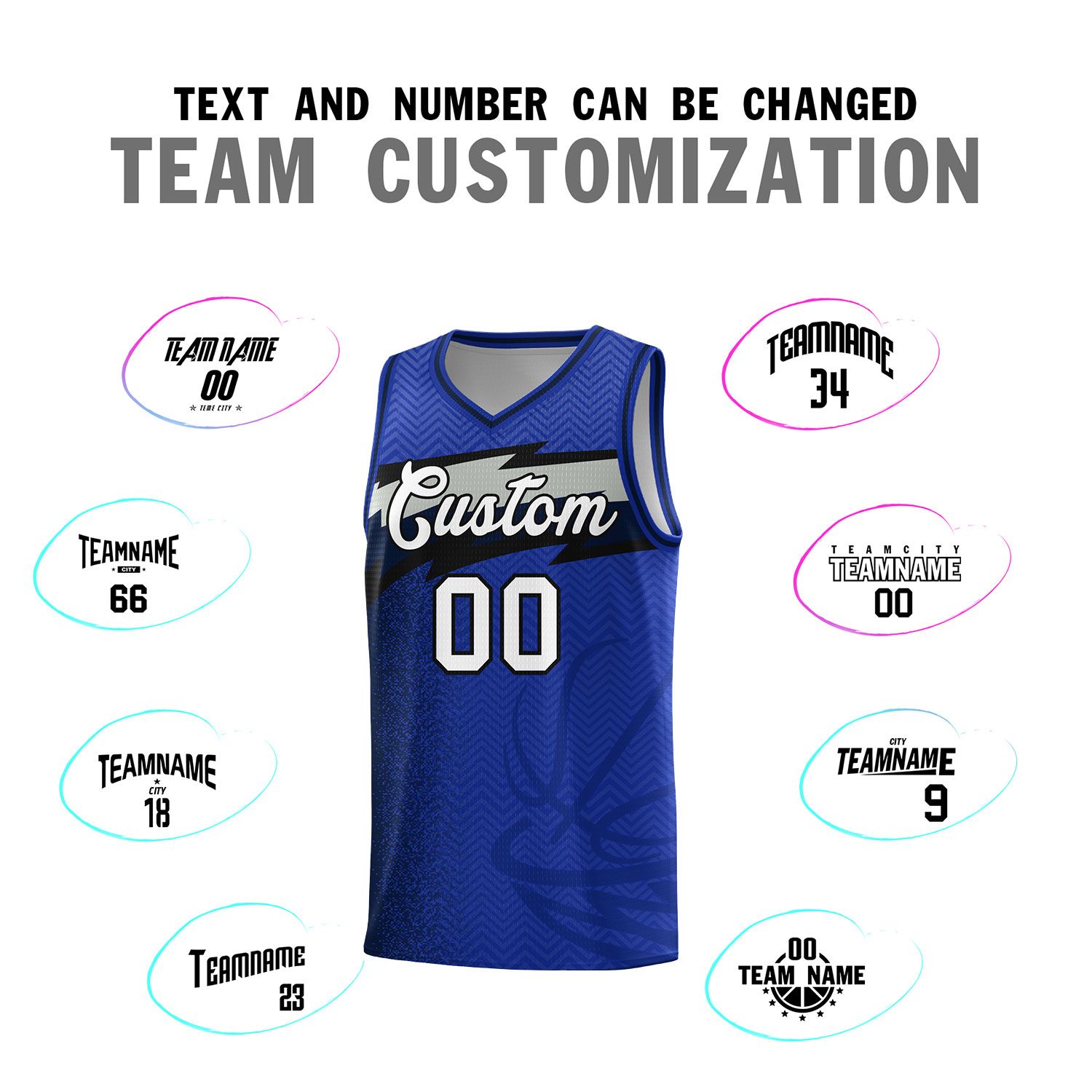 Custom Royal Dot Scatter Graffiti Pattern Sports Uniform Basketball Jersey|KXKSHOP