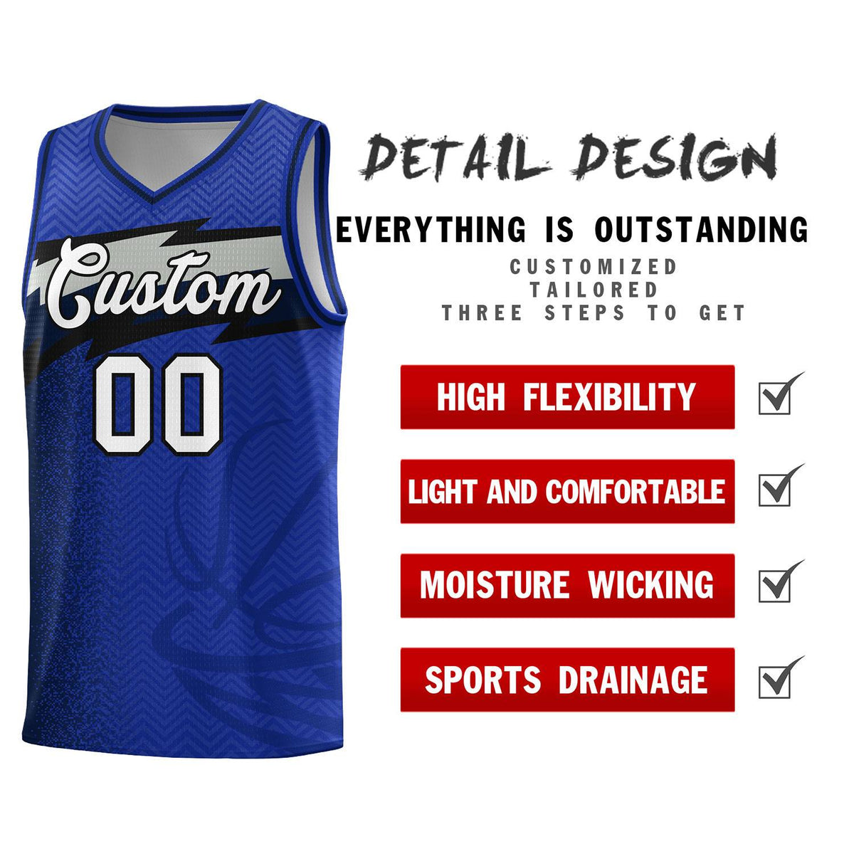 Custom Royal Dot Scatter Graffiti Pattern Sports Uniform Basketball Jersey|KXKSHOP
