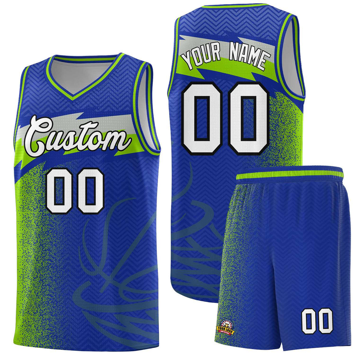 Custom Royal Dot Scatter Graffiti Pattern Sports Uniform Basketball Jersey|KXKSHOP