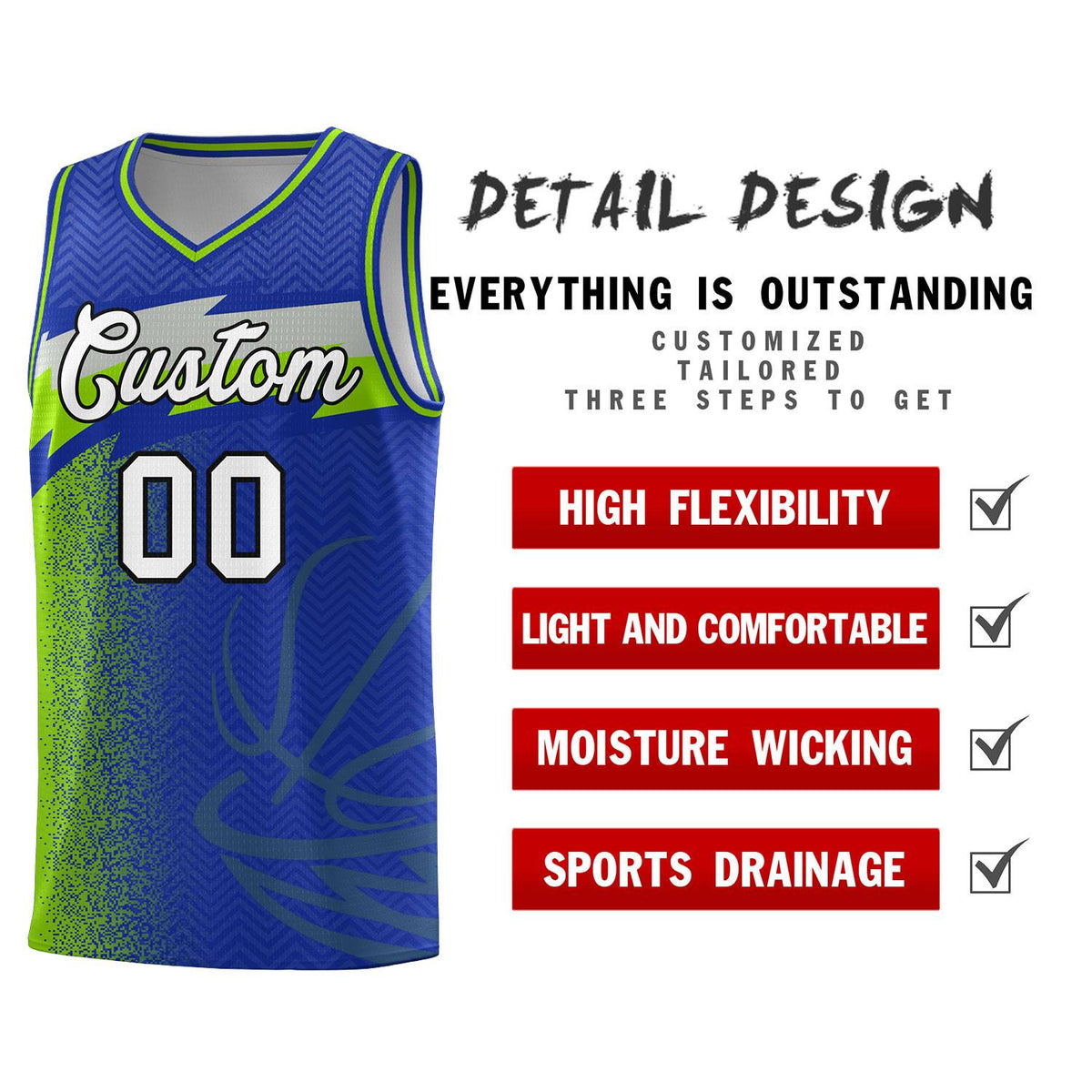 Custom Royal Dot Scatter Graffiti Pattern Sports Uniform Basketball Jersey|KXKSHOP