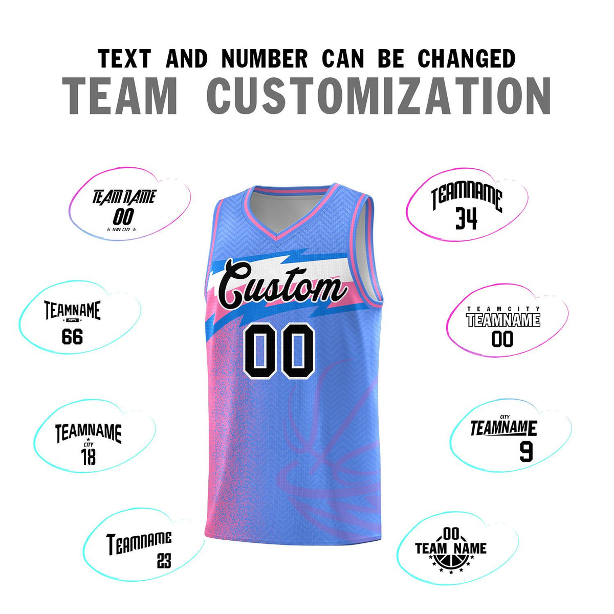 Custom Blue Dot Scatter Graffiti Pattern Sports Uniform Basketball Jersey|KXKSHOP