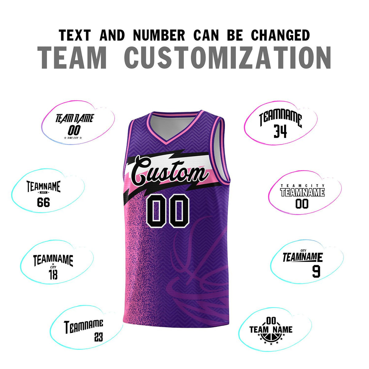 Custom Purple Dot Scatter Graffiti Pattern Sports Uniform Basketball Jersey|KXKSHOP