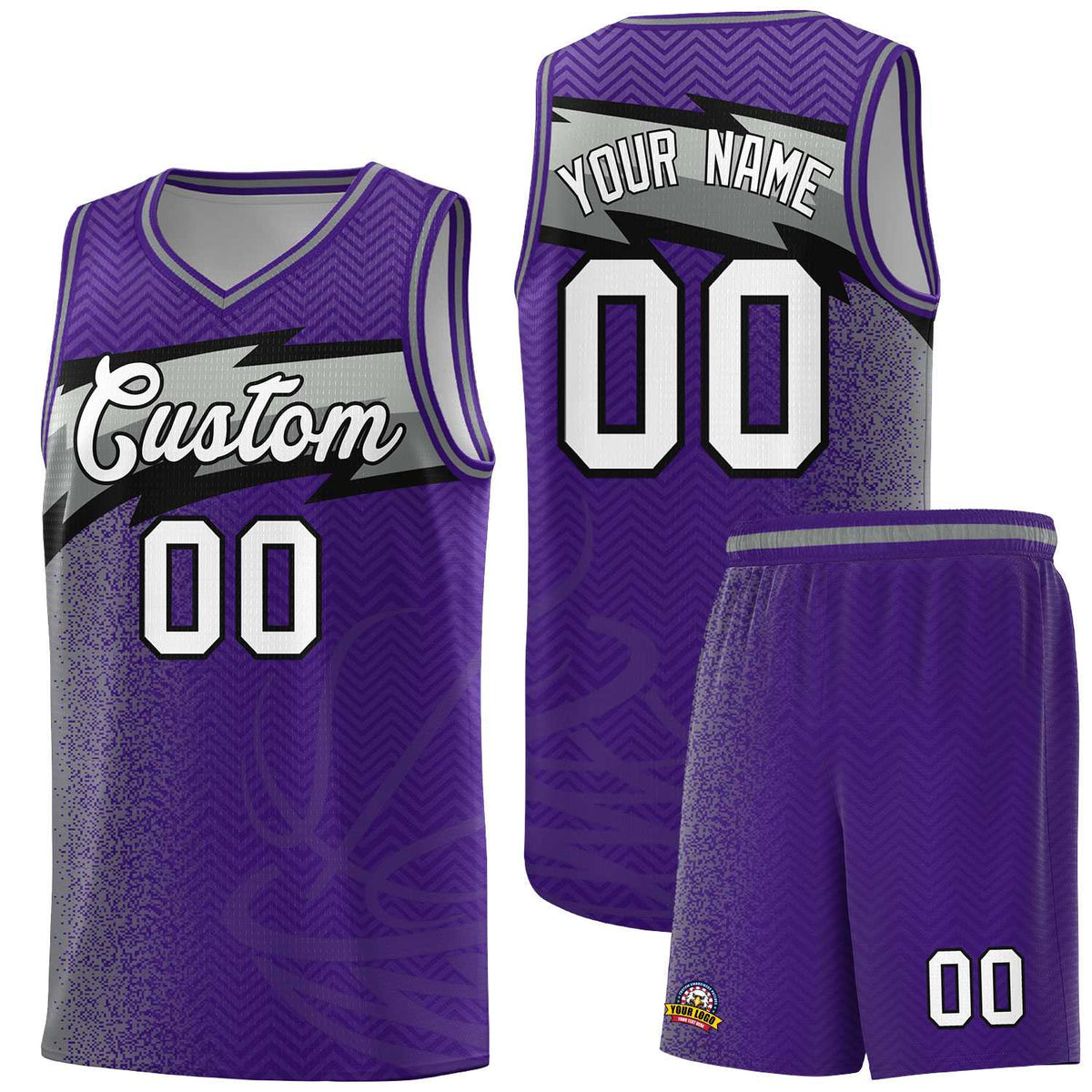 Custom Purple Dot Scatter Graffiti Pattern Sports Uniform Basketball Jersey|KXKSHOP