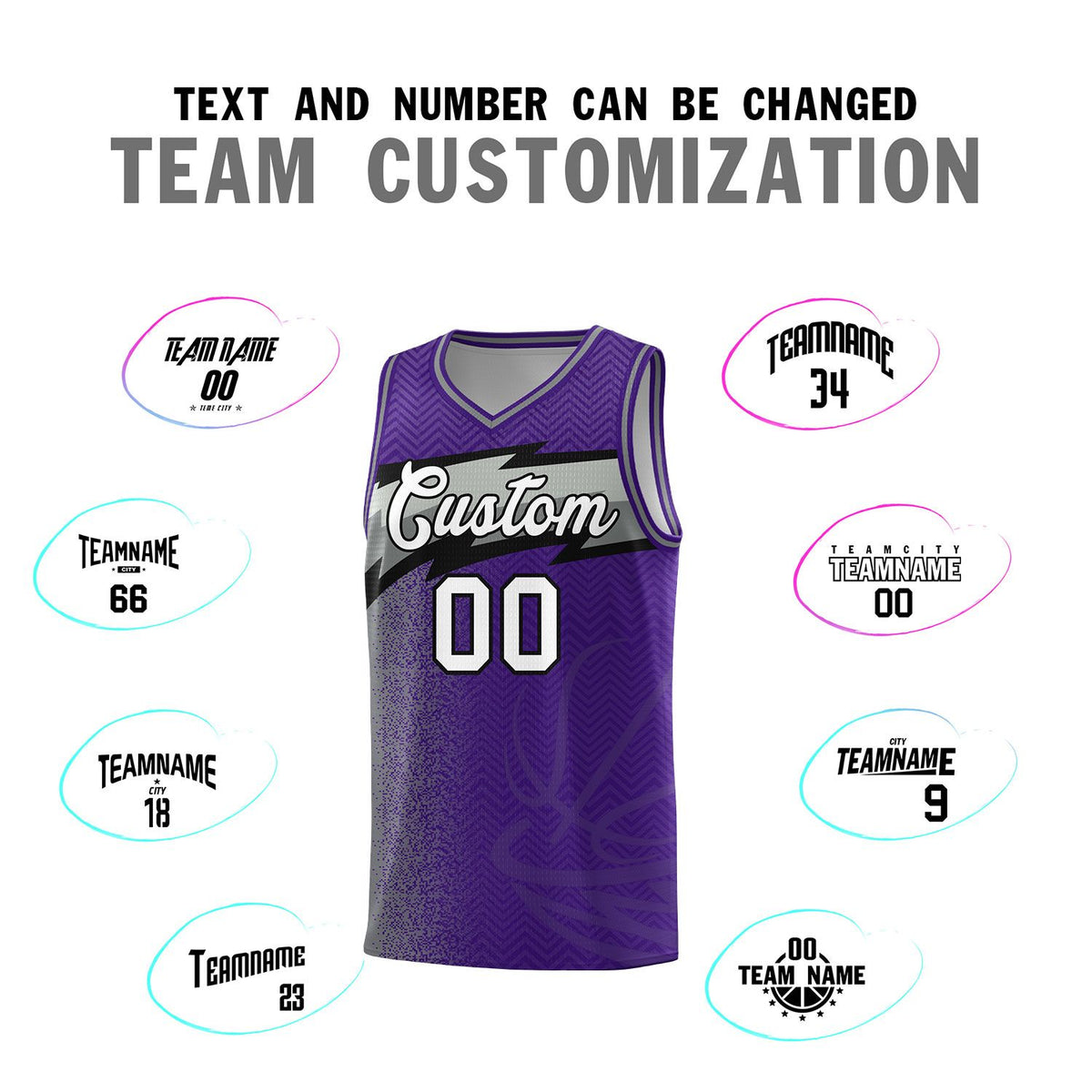 Custom Purple Dot Scatter Graffiti Pattern Sports Uniform Basketball Jersey|KXKSHOP