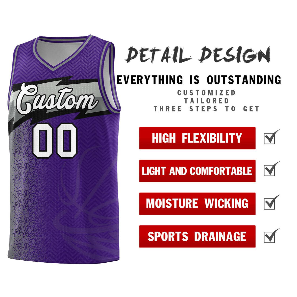 Custom Purple Dot Scatter Graffiti Pattern Sports Uniform Basketball Jersey|KXKSHOP