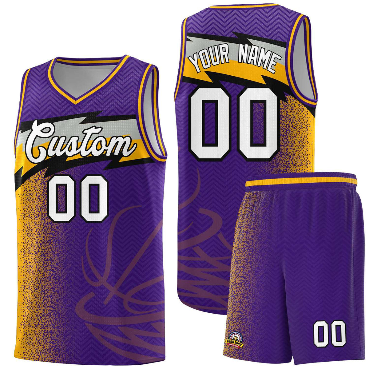 Custom Purple Dot Scatter Graffiti Pattern Sports Uniform Basketball Jersey|KXKSHOP