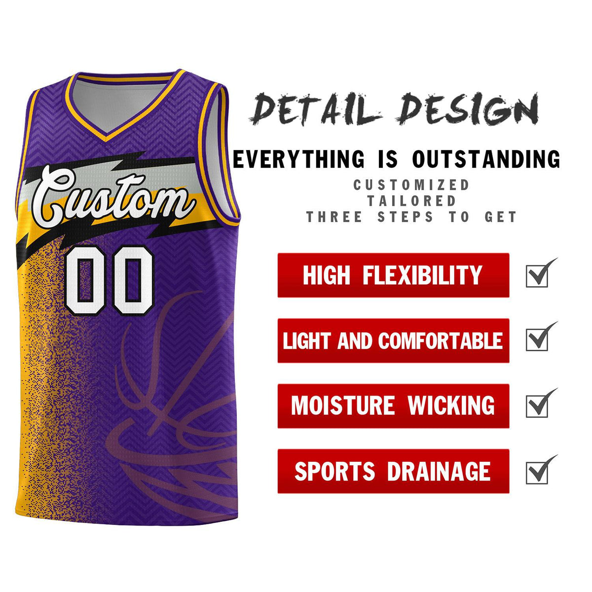 Custom Purple Dot Scatter Graffiti Pattern Sports Uniform Basketball Jersey|KXKSHOP