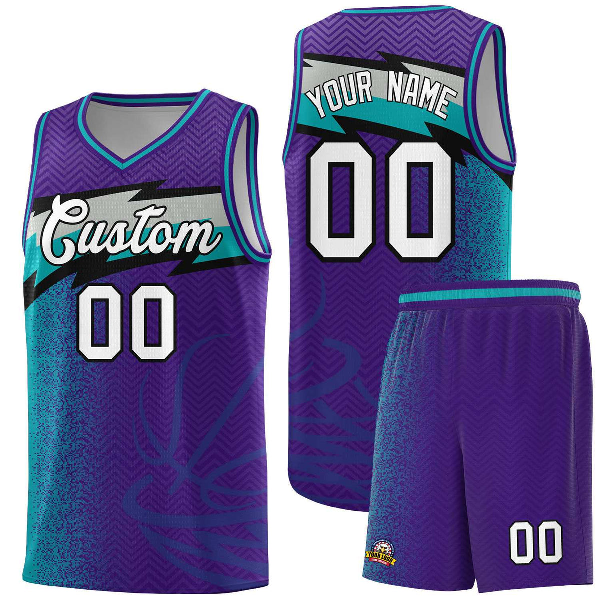 Custom Purple Dot Scatter Graffiti Pattern Sports Uniform Basketball Jersey|KXKSHOP