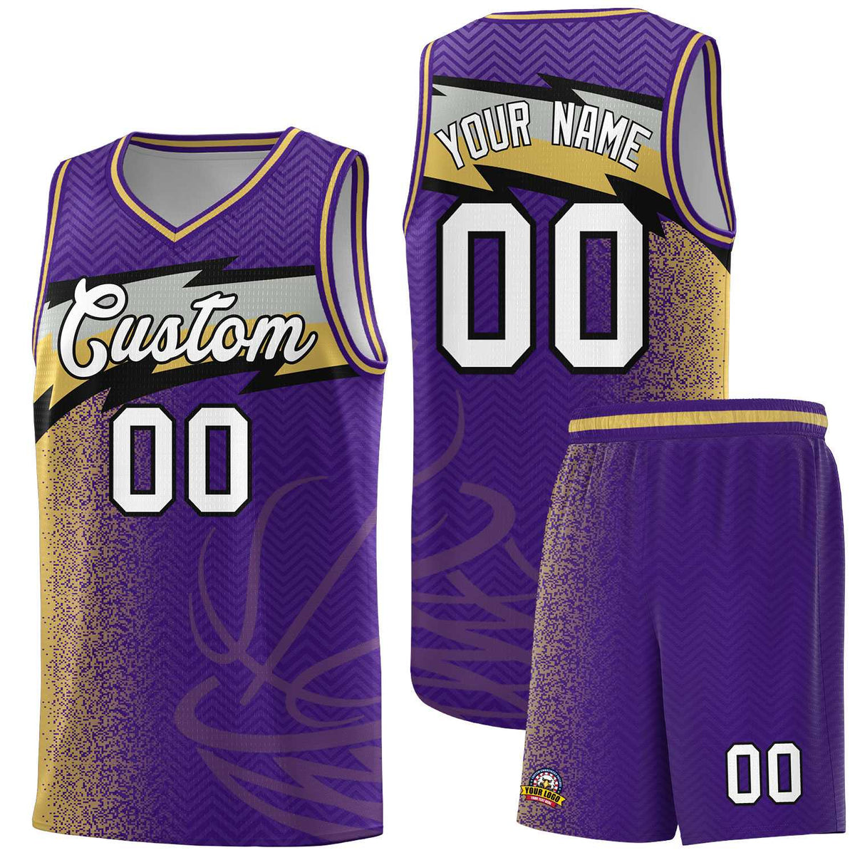 Custom Purple Dot Scatter Graffiti Pattern Sports Uniform Basketball Jersey|KXKSHOP