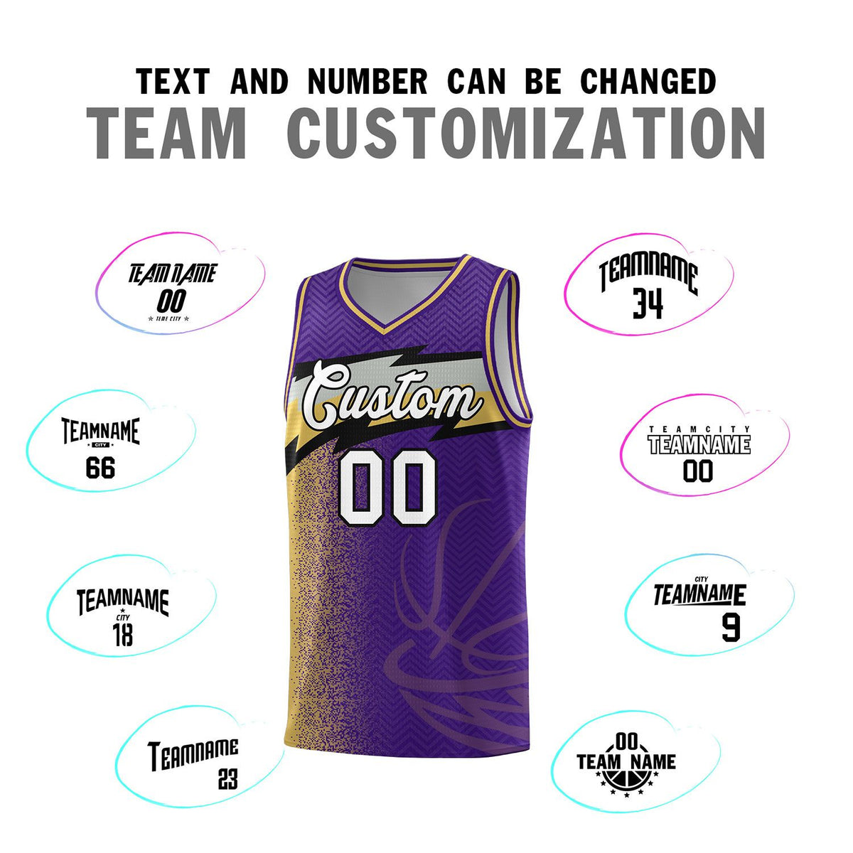 Custom Purple Dot Scatter Graffiti Pattern Sports Uniform Basketball Jersey|KXKSHOP