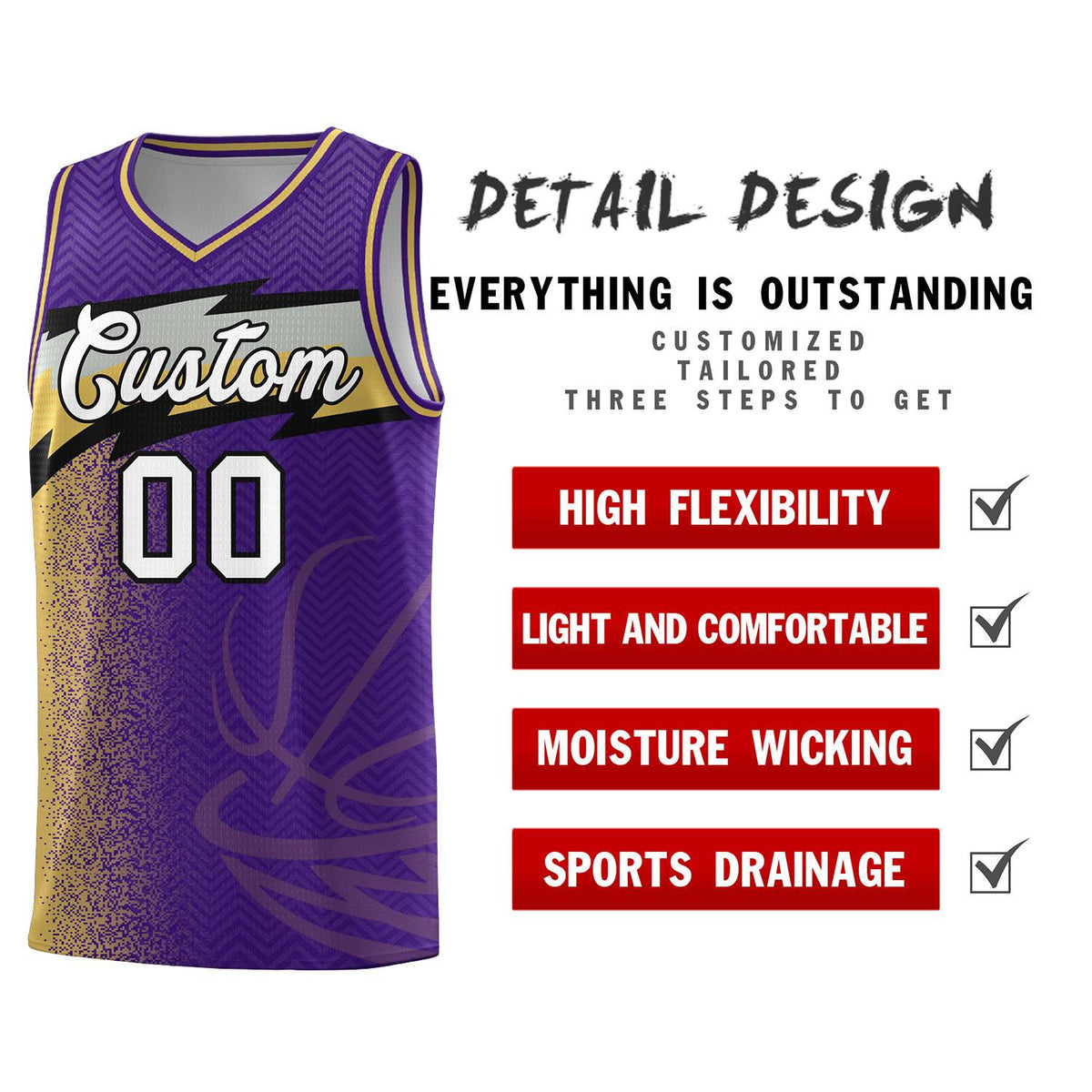 Custom Purple Dot Scatter Graffiti Pattern Sports Uniform Basketball Jersey|KXKSHOP
