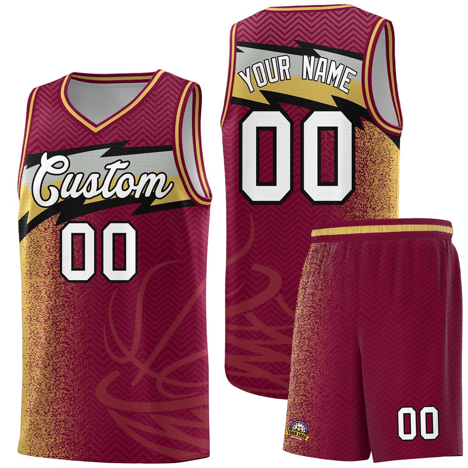 Custom Crimson Dot Scatter Graffiti Pattern Sports Uniform Basketball Jersey|KXKSHOP